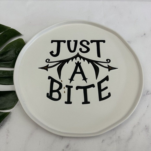 Threshold Target Halloween Just A Bite Platter Plate New Black Gray Vampire - Picture 1 of 2